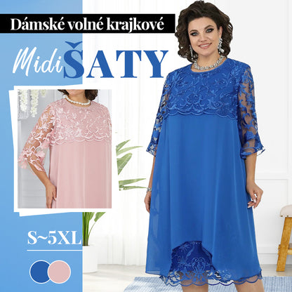 💗 Dámské volné krajkové midi šaty