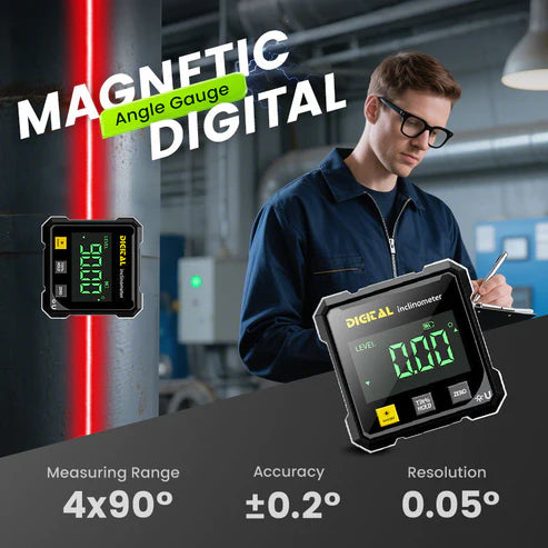 📐4 stranný magnetický digitální úhloměr s laserem
