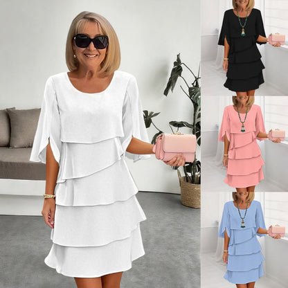 🔥Elegantní dámské šaty s vícevrstvými rukávy s volánky