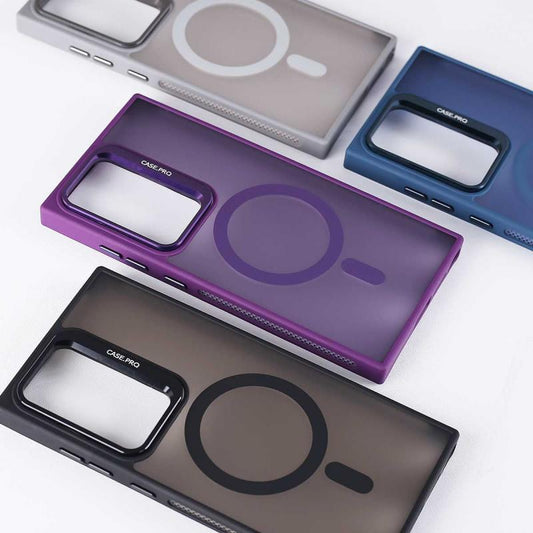 Magnetic Phone Case with Invisible Camera Stand for Galaxy S24 Series