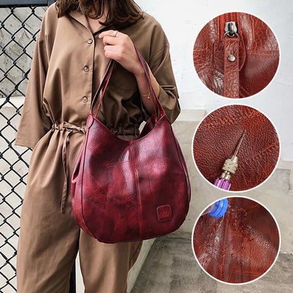 🎊2025 Nové výrobky👜Dámské Vintage měkké kožené tašky přes rameno velké kapacity