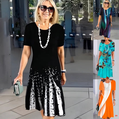 🔥👗Dámské ležérní skládané šaty s barevným blokem