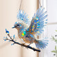 🐦Křišťálově modré nebe pták barevné umění ornament🪶✨