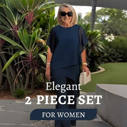 🔥Okouzlující set s topem s nepravidelným střihem a kalhotami se širokými nohavicemi