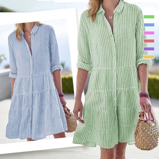 👗 Dámská pruhovaná košile s dlouhým rukávem