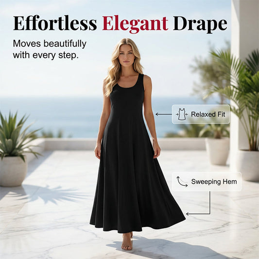 Dámské elegantní jednobarevné šaty bez rukávů