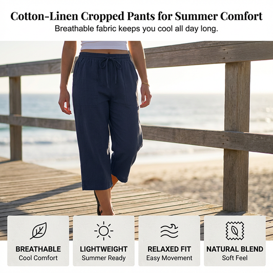 Dámské plátěné kalhoty s krátkým střihem