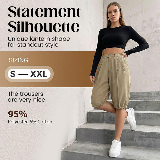 Vysoký pas skládané lucernové šortky