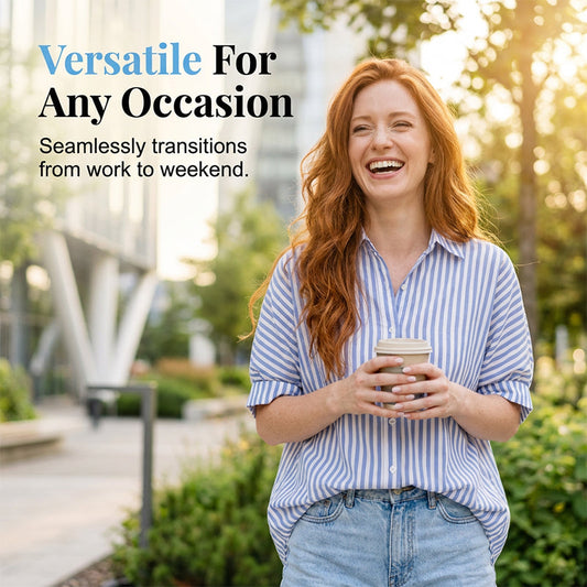 Dámská volnočasová pruhovaná košile na knoflíky