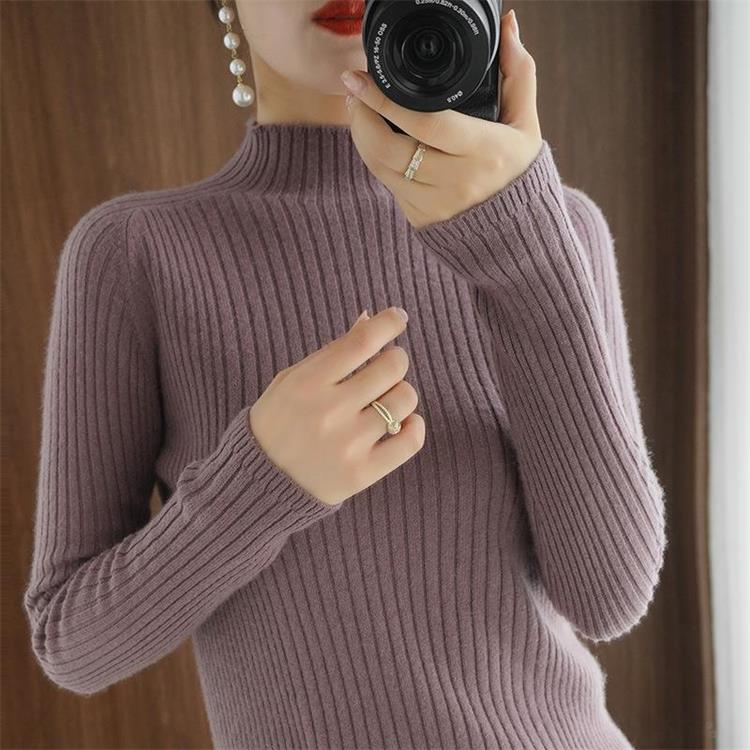 New half-high neck knitted bottoming shirt-9