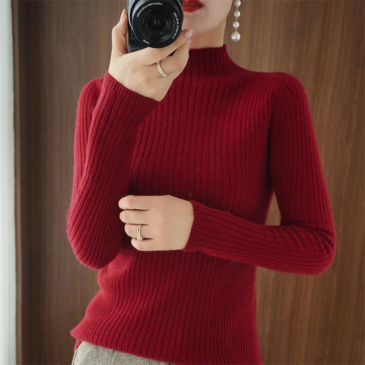 New half-high neck knitted bottoming shirt-13