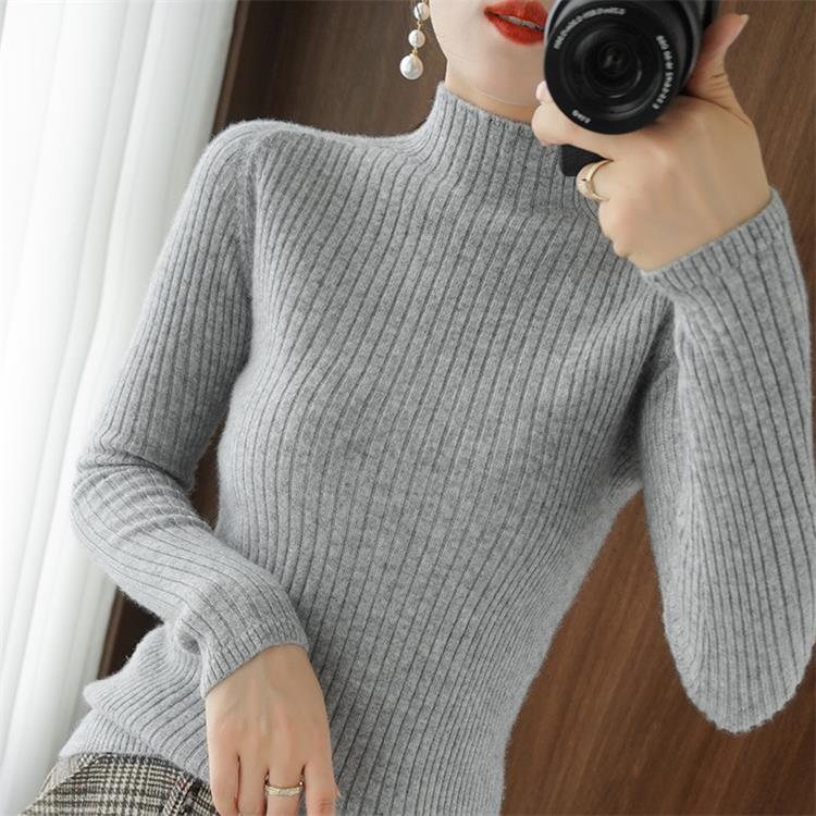 New half-high neck knitted bottoming shirt-8