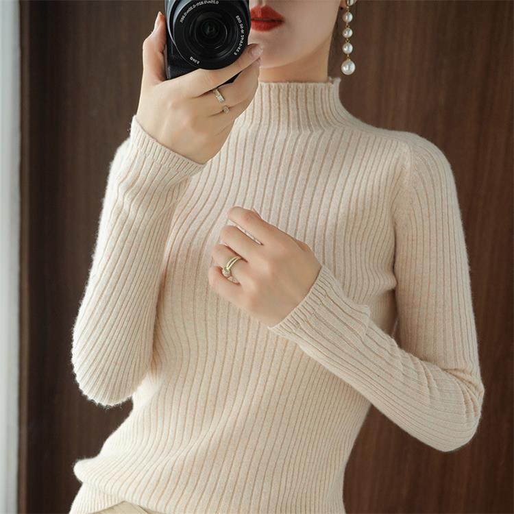 New half-high neck knitted bottoming shirt-12