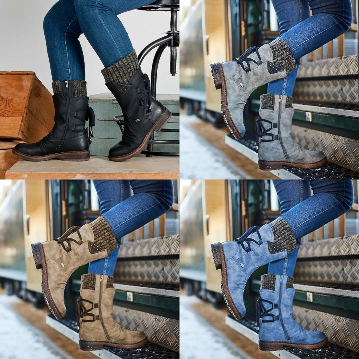 Women's Winter High Top Warm Wool Boots-2